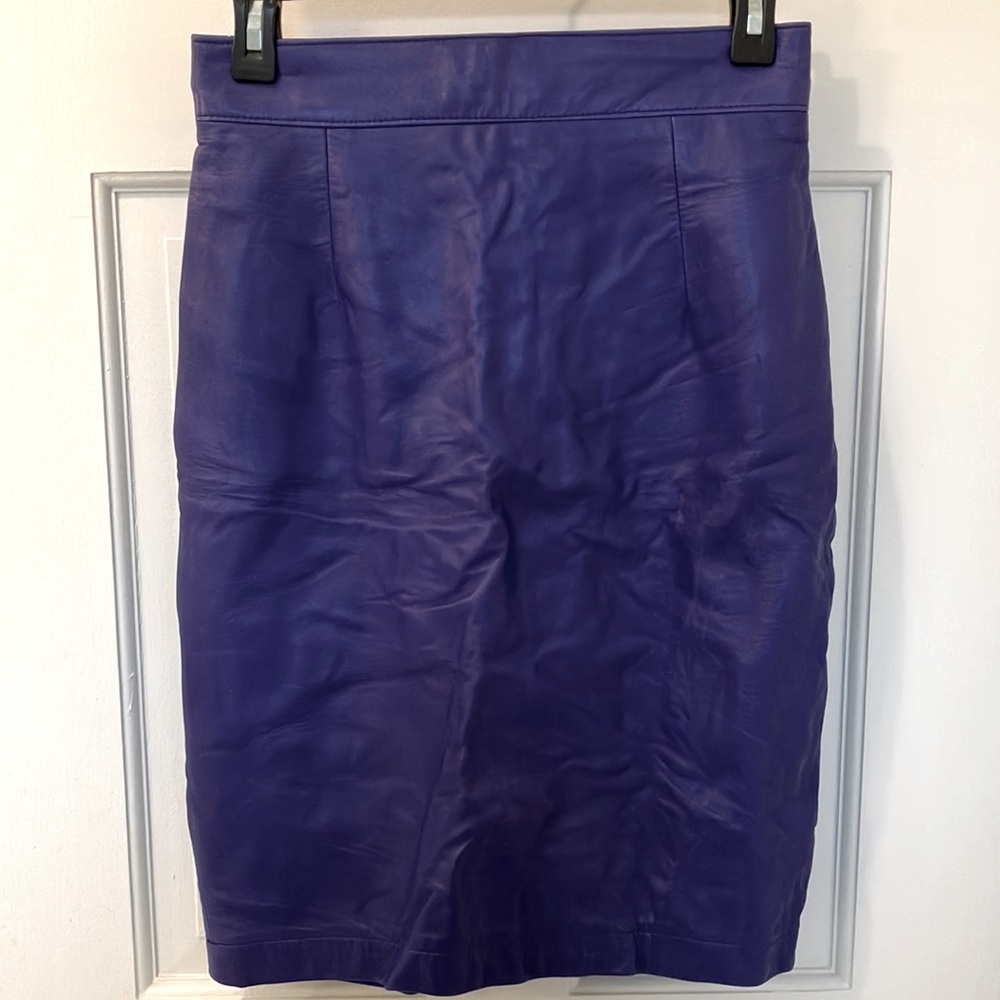 DANIER Vintage Leather Skirt in Purple